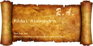 Rédai Alexandra névjegykártya